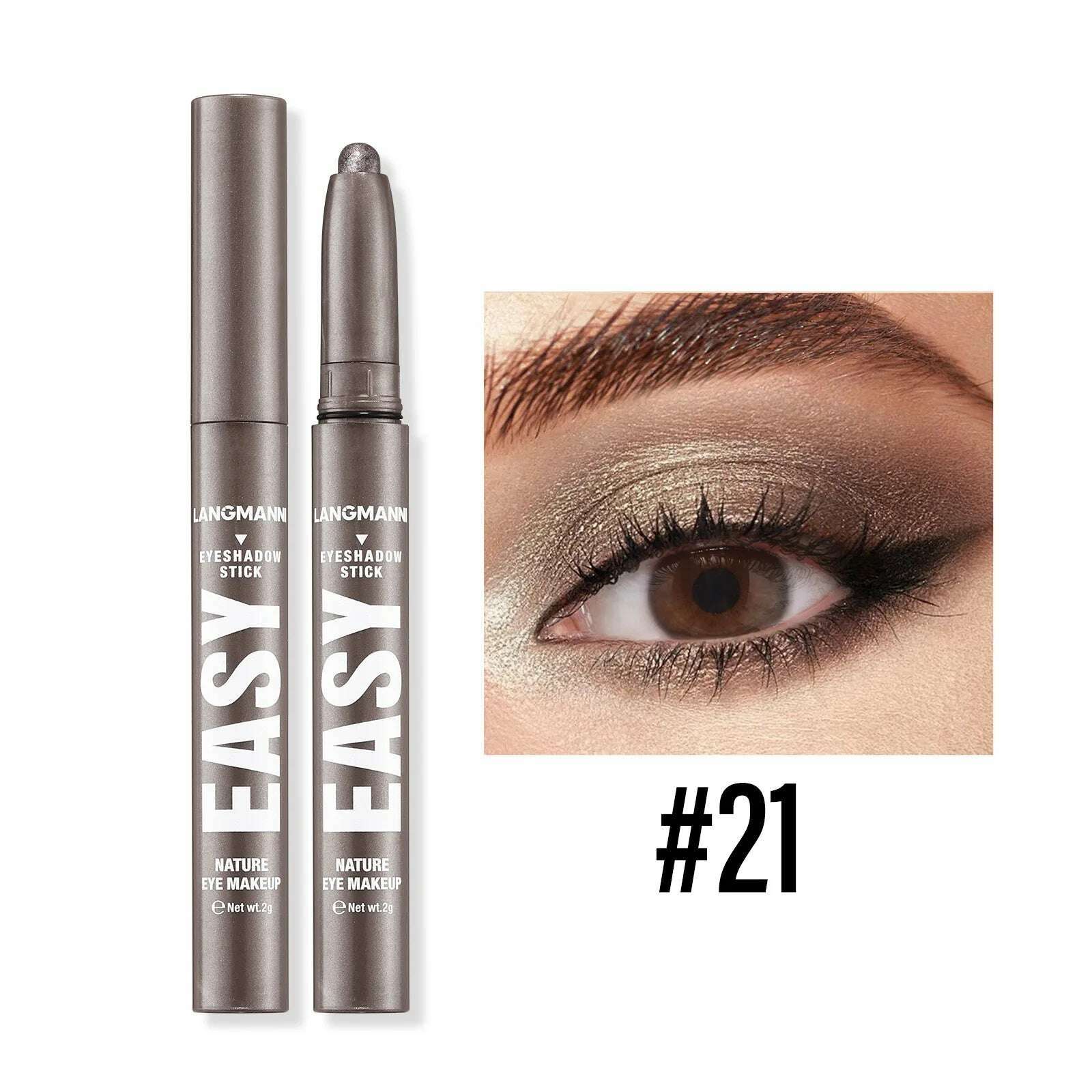 Smoky Rose Purple Eyeshadow Pencil Glitter Shimmer Highlighter&Eye Shadow Eyeliner Stick Bronze Matte Eye Shadow Stick Makeup - KIMLUD