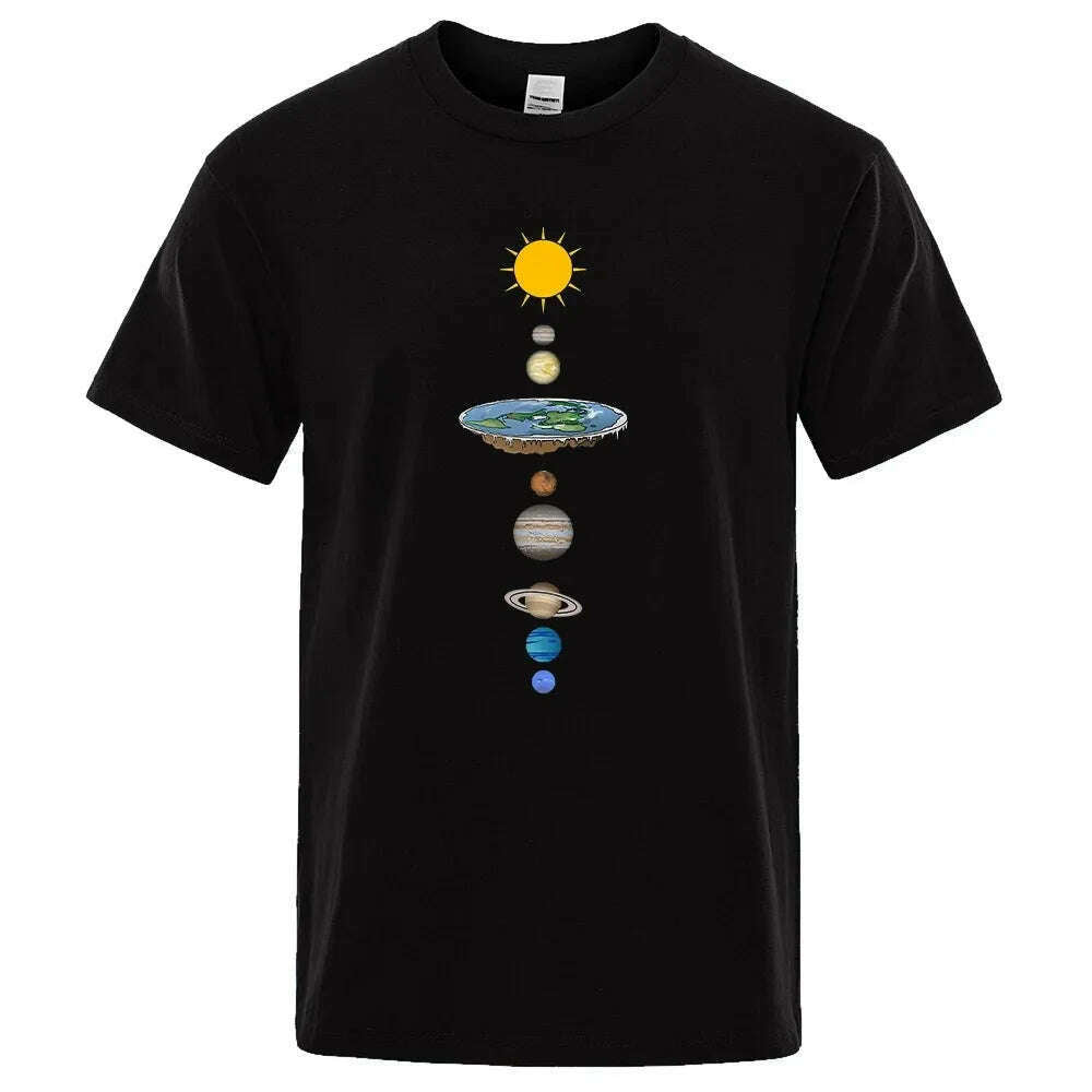 KIMLUD, Solar System Planets printed short sleeve men's street casual loose T-shirt T women's summer cotton parent-child top clothing, 1 / 4XL, KIMLUD APPAREL - Womens Clothes