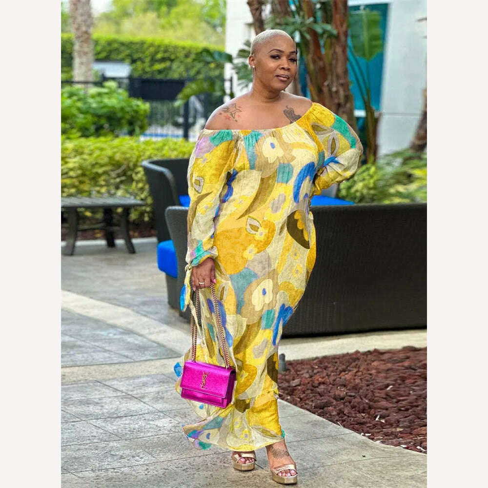 SOMO Plus Size Africa Maxi Dress New In Summer Dresses Formal Loose Floral Print ElegantOutfits Wholesale Dropshipping 2023 - KIMLUD