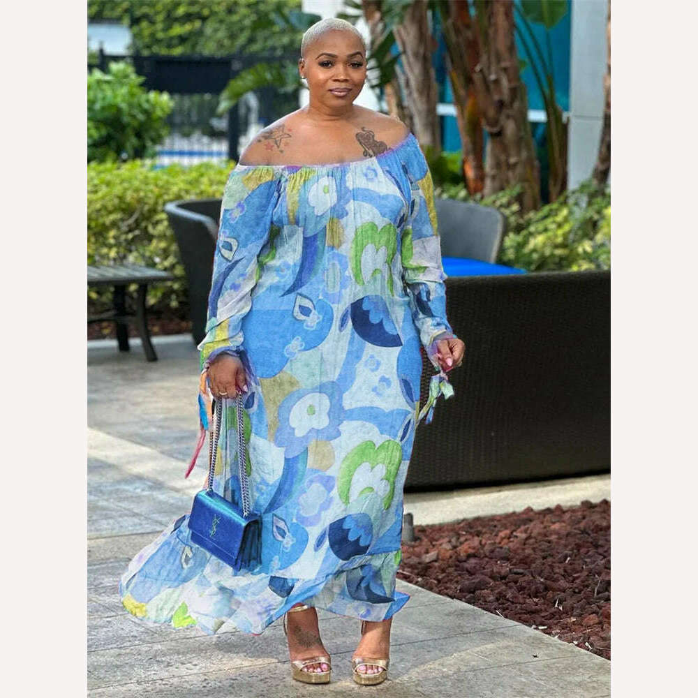 SOMO Plus Size Africa Maxi Dress New In Summer Dresses Formal Loose Floral Print ElegantOutfits Wholesale Dropshipping 2023 - KIMLUD