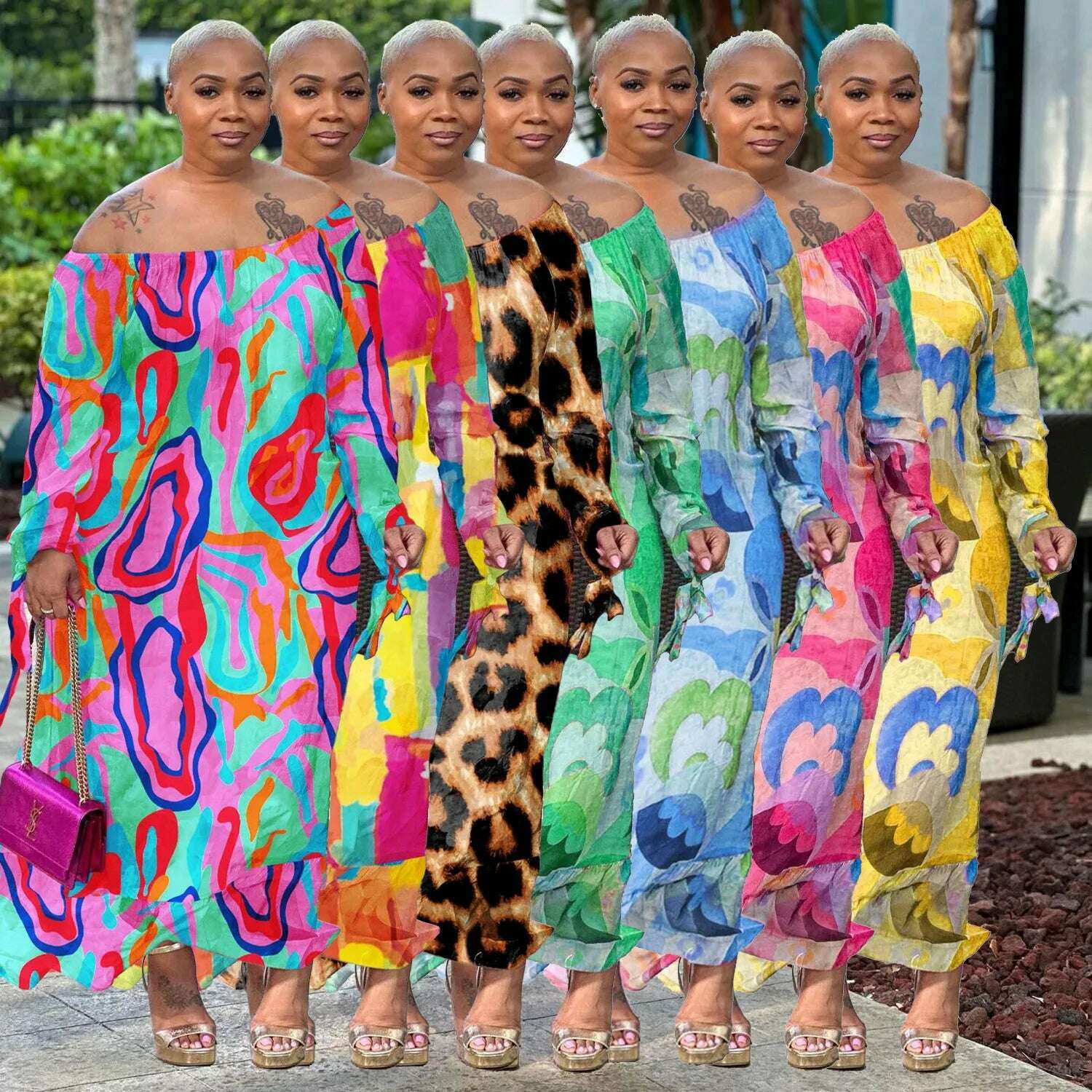 SOMO Plus Size Africa Maxi Dress New In Summer Dresses Formal Loose Floral Print ElegantOutfits Wholesale Dropshipping 2023 - KIMLUD