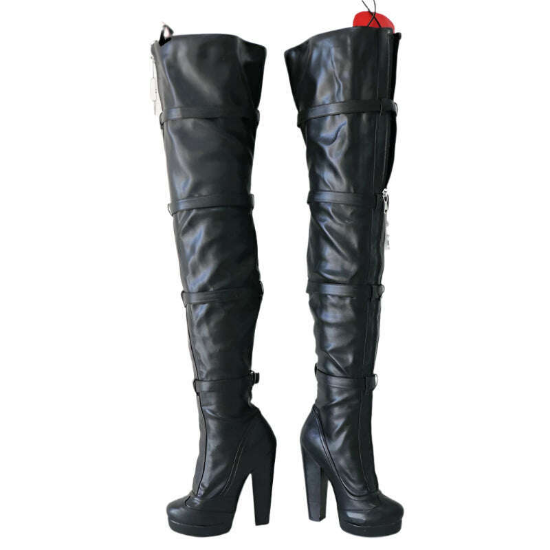 Sorbern 8 Locks Block Heel Boots Women Unisex Style Crotch Thigh High Boot Drag Queen Shoes Fetish Custom Multi Colors - KIMLUD