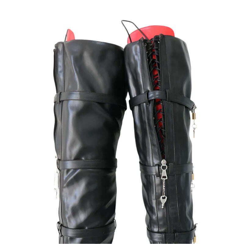 Sorbern 8 Locks Block Heel Boots Women Unisex Style Crotch Thigh High Boot Drag Queen Shoes Fetish Custom Multi Colors - KIMLUD