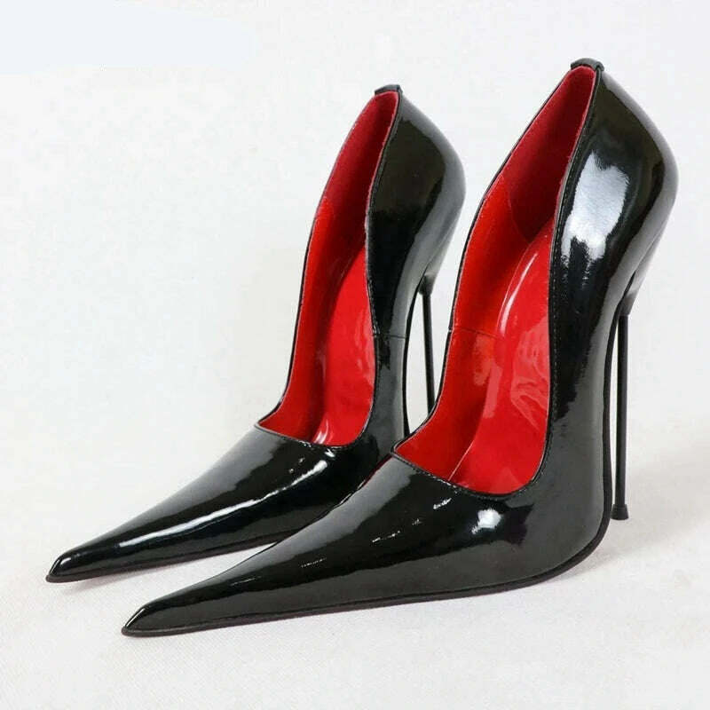 KIMLUD, Sorbern Long Pointy Toes Women Pumps Big Size Stilettos High Heels 14Cm 16Cm 18Cm Sm Sissy Boy Shoes Couples Heels, KIMLUD Womens Clothes