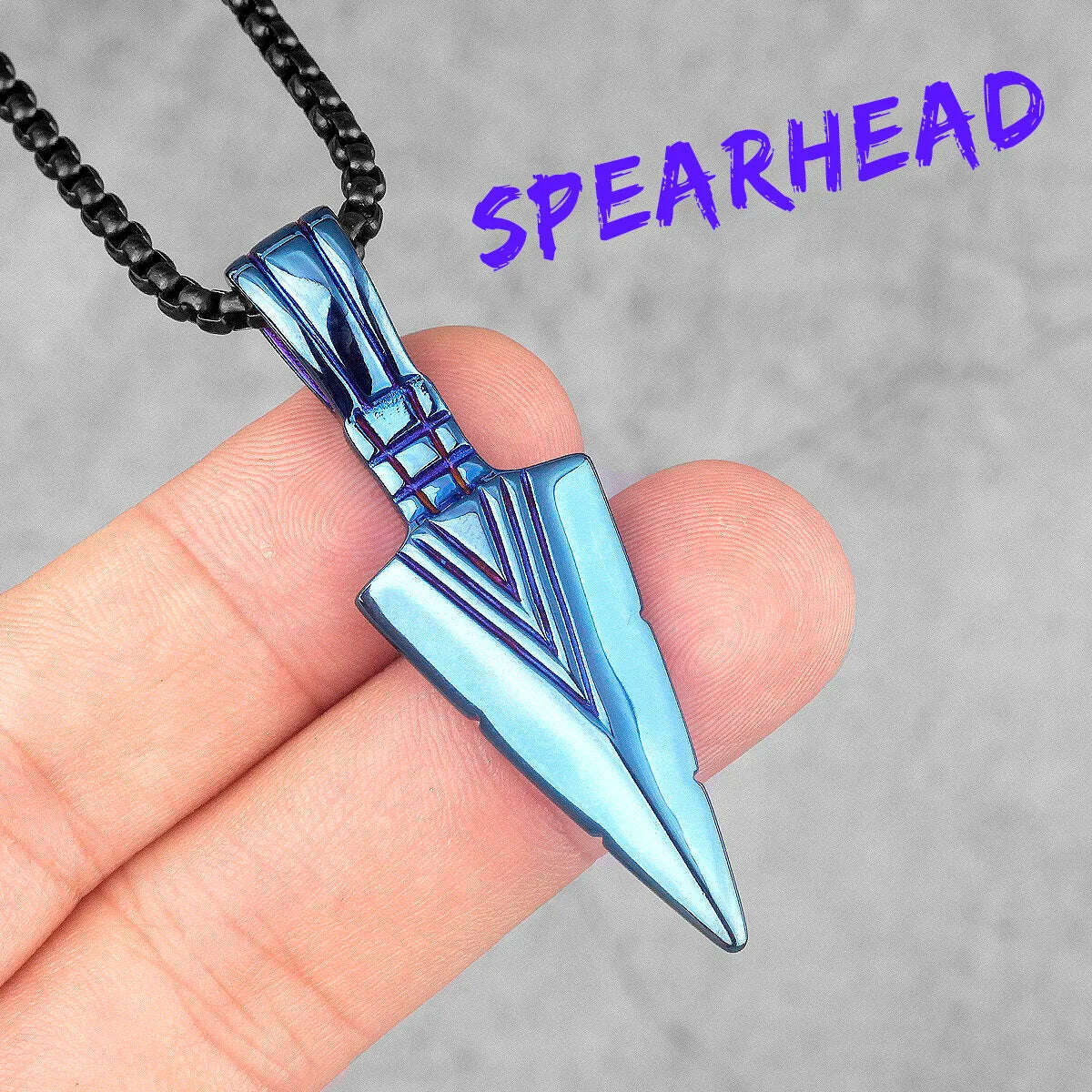 Spartan Spearhead Long Men Necklaces Pendants Chain Punk for Boyfriend Male Stainless Steel Jewelry Creativity Gift - KIMLUD