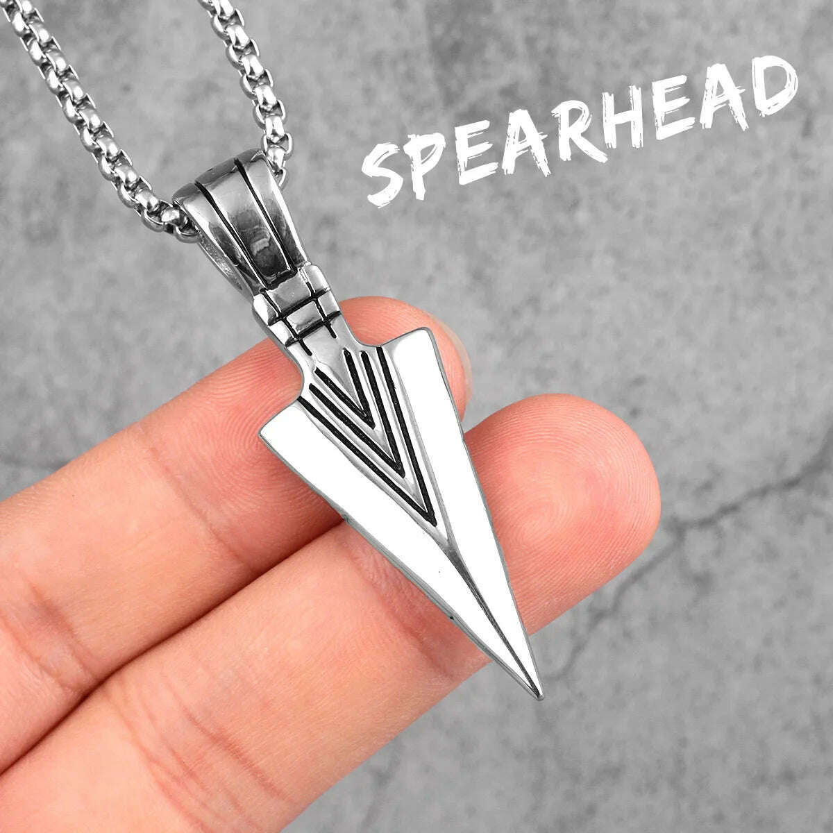 Spartan Spearhead Long Men Necklaces Pendants Chain Punk for Boyfriend Male Stainless Steel Jewelry Creativity Gift - KIMLUD