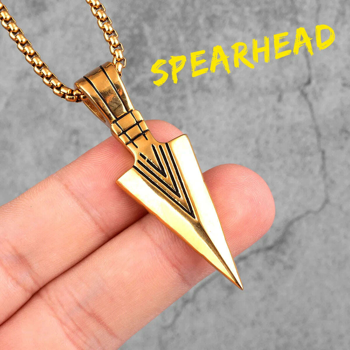 Spartan Spearhead Long Men Necklaces Pendants Chain Punk for Boyfriend Male Stainless Steel Jewelry Creativity Gift - KIMLUD