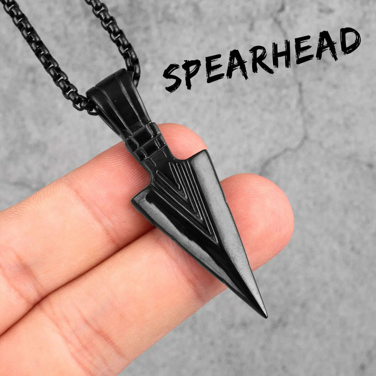 Spartan Spearhead Long Men Necklaces Pendants Chain Punk for Boyfriend Male Stainless Steel Jewelry Creativity Gift - KIMLUD