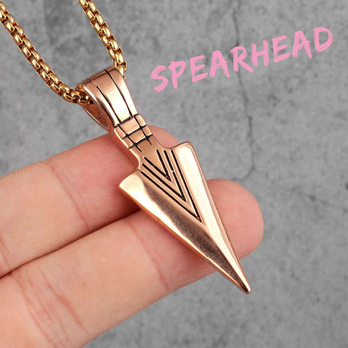 Spartan Spearhead Long Men Necklaces Pendants Chain Punk for Boyfriend Male Stainless Steel Jewelry Creativity Gift - KIMLUD