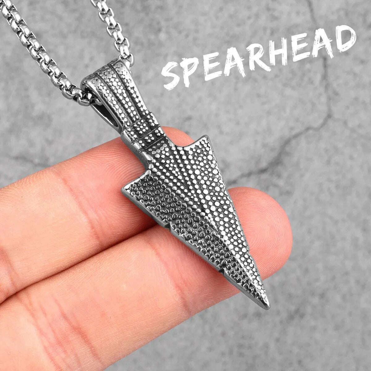 Spartan Spearhead Long Men Necklaces Pendants Chain Punk for Boyfriend Male Stainless Steel Jewelry Creativity Gift - KIMLUD