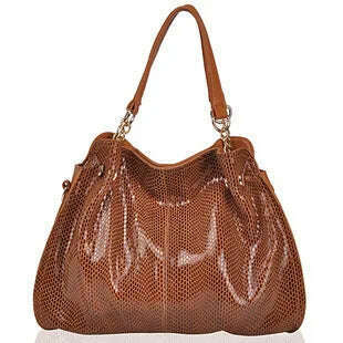 KIMLUD, Split leather Women handbags Serpentine fashion messenger bags for female  shoulder bag luxury designer Ladies Chains big Totes, brown, KIMLUD APPAREL - Womens Clothes