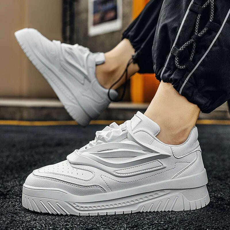 KIMLUD, Spring Men Shoes Platform Male Casual Sneakers Men Board Shoes Fashion Thick-soled Trendy Men Vulcanized Shoes Student 2023 New, KIMLUD Womens Clothes