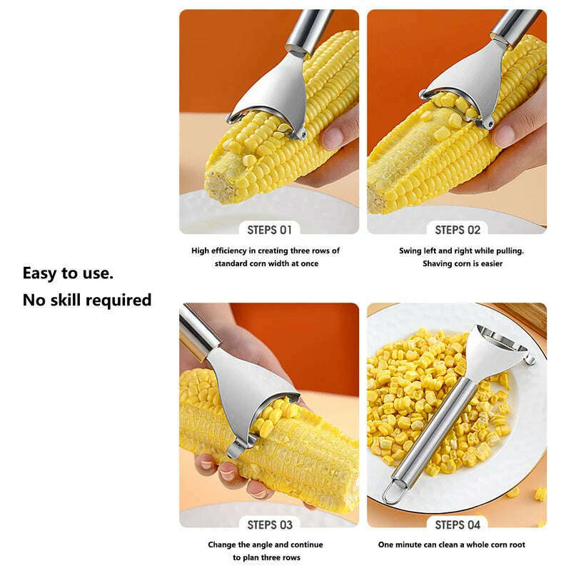 KIMLUD, Stainless Steel Corn Planer Ergonomic Handle Corn Peeler Peel, Separate & Enjoy Fresh Corn with Minimal Effort, KIMLUD Womens Clothes