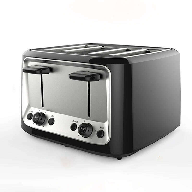 Stainless steel electric toaster household automatic baking bread maker breakfast machine toast sandwich grill 4 slice Pancake - KIMLUD