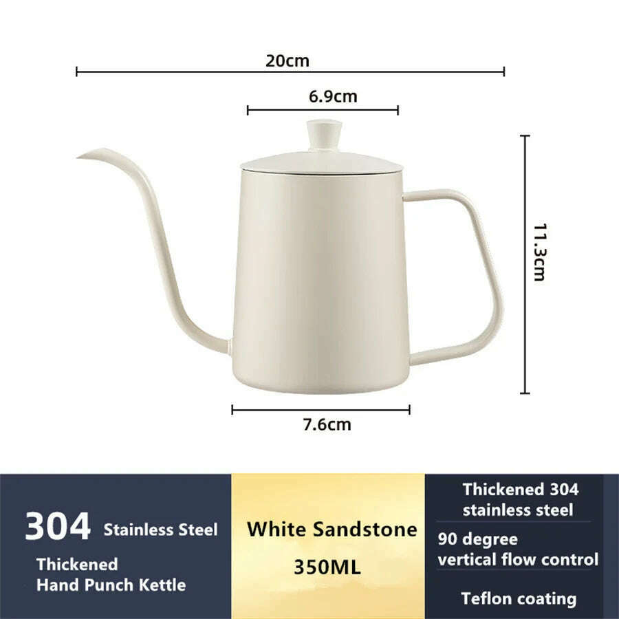 KIMLUD, Stainless Steel Hand Brewing Pot, Coffee Lug, Filter Cup, Long Spout, Fine Mouth Pot, Home Coffee Utensils, 350ML 2, KIMLUD APPAREL - Womens Clothes