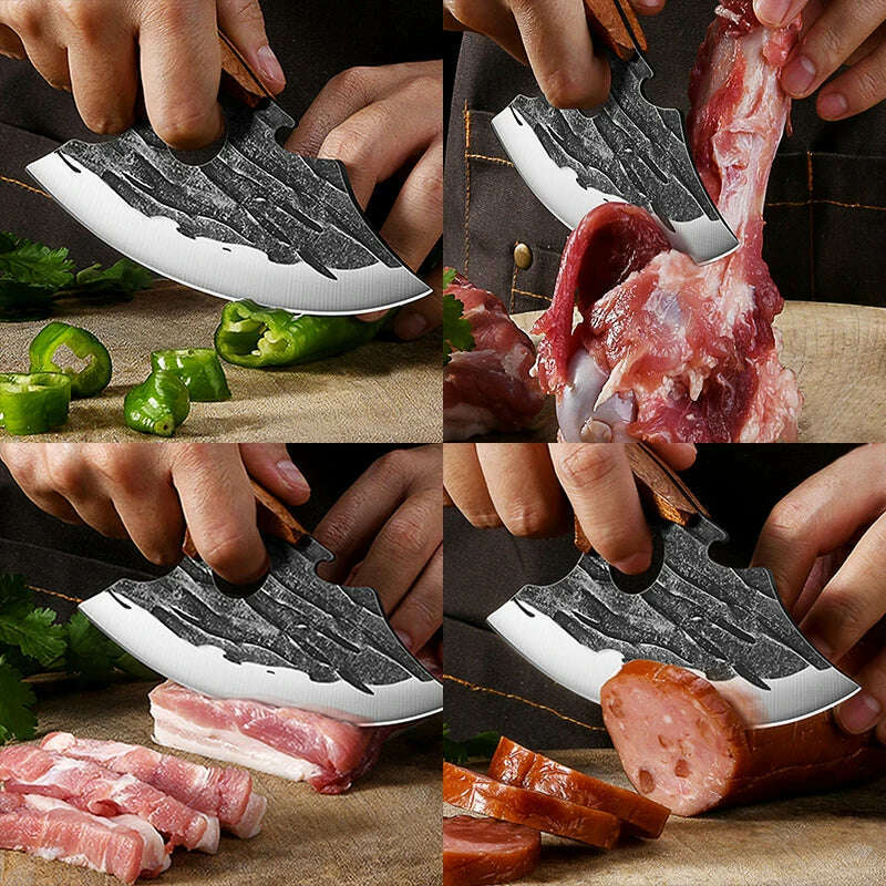 Stainless Steel Kitchen Meat Cleaver Butcher Peeling Boning Knife Fish Fillet Knife Vegetable and Fruit Slicing Knife - KIMLUD