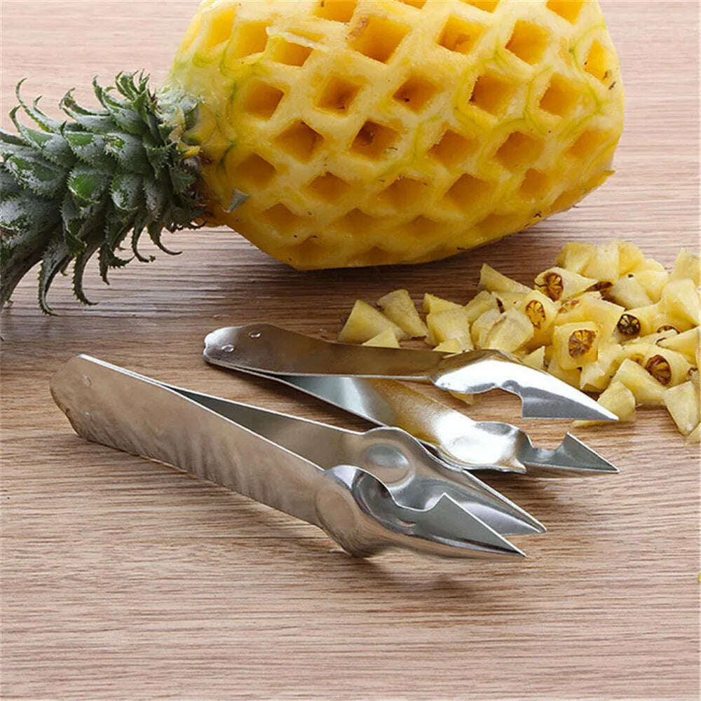 Stainless Steel Strawberry Huller Fruit Peeler Pineapple Corer Slicer Cutter Kitchen Knife Gadgets Pineapple Slicer Clips New - KIMLUD