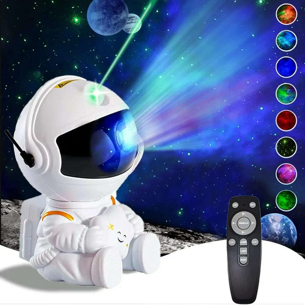 Star Projector Galaxy Night Light Astronaut Space Projector Starry Nebula Ceiling LED Lamp for Bedroom Home Decorative kids gift - KIMLUD