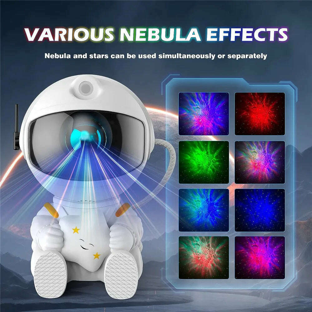 Star Projector Galaxy Night Light Astronaut Space Projector Starry Nebula Ceiling LED Lamp for Bedroom Home Decorative kids gift - KIMLUD