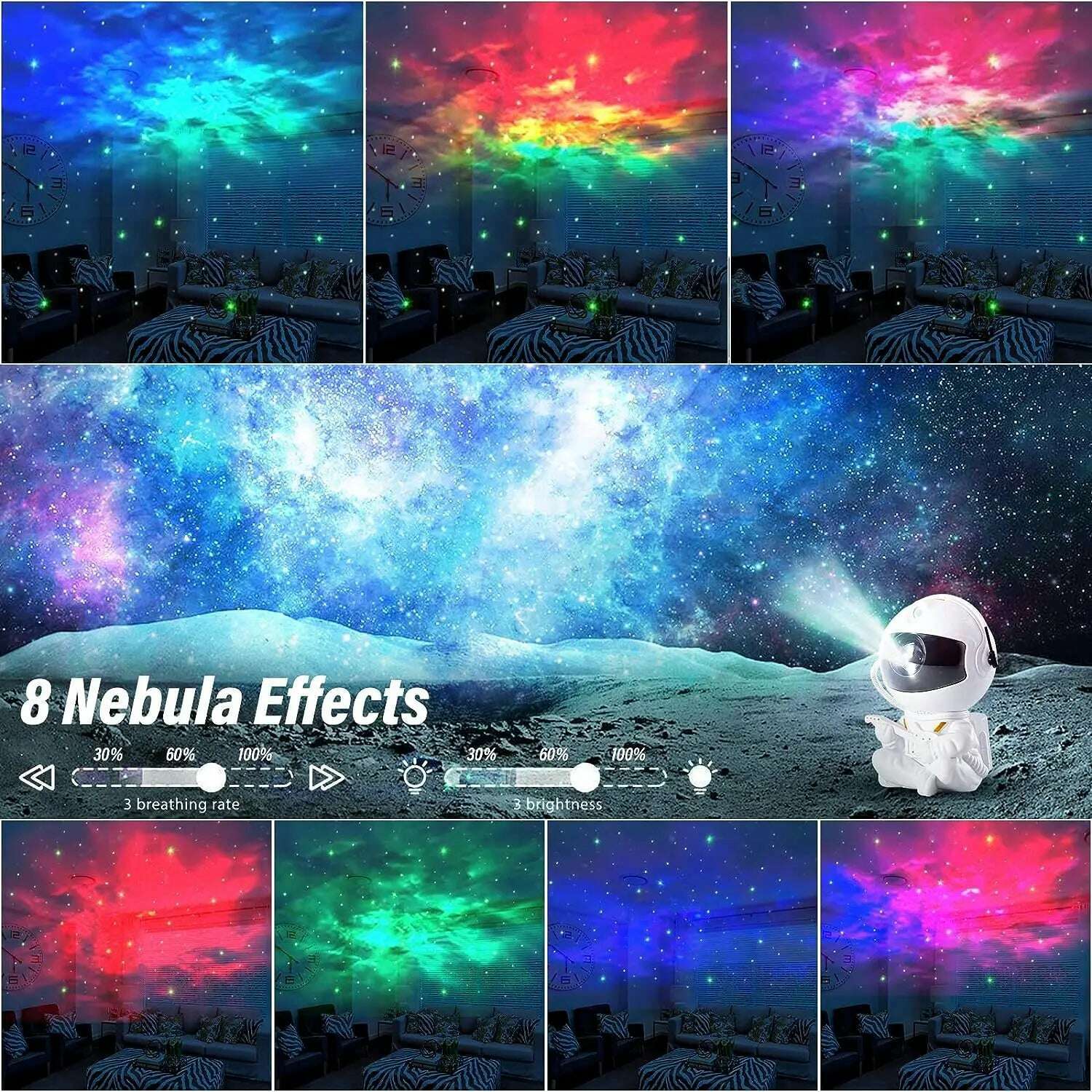 Star Projector Galaxy Night Light Astronaut Space Projector Starry Nebula Ceiling LED Lamp for Bedroom Home Decorative kids gift - KIMLUD