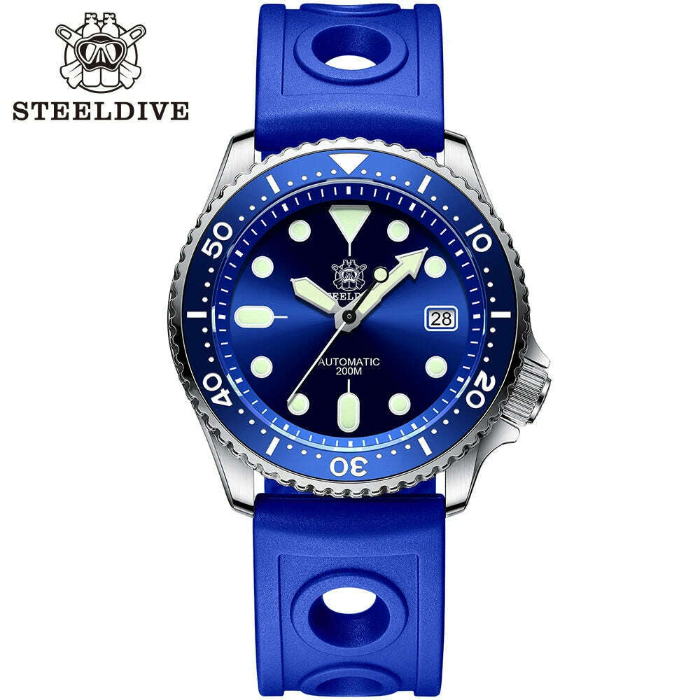 KIMLUD, STEELDIVE SD1996 Men's Dive Watch NH35 Automatic Mechanical Men's Watch Luminous Ceramic Bezel Diver watch men watches Sapphire, 96BL-LR New Version / CHINA, KIMLUD Womens Clothes