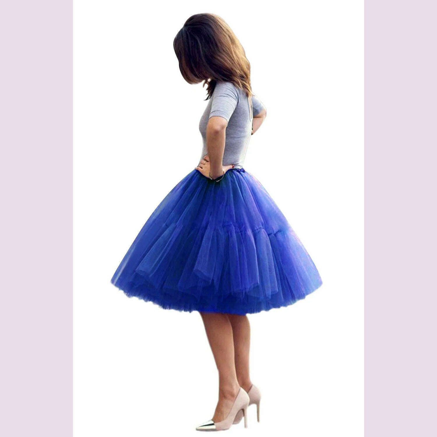 KIMLUD, STEPHANIE Tulle Tutu Skirts Multi-layer Fluffy Petticoat Underskirt Summer Princess Ball Gown Ballet Dance Women Party Skirt, Royal Blue / S, KIMLUD APPAREL - Womens Clothes