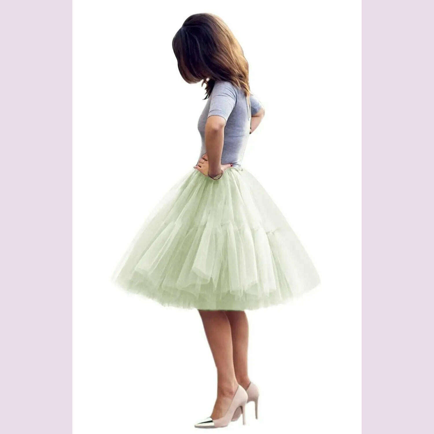 KIMLUD, STEPHANIE Tulle Tutu Skirts Multi-layer Fluffy Petticoat Underskirt Summer Princess Ball Gown Ballet Dance Women Party Skirt, Dusty Sage / S, KIMLUD APPAREL - Womens Clothes