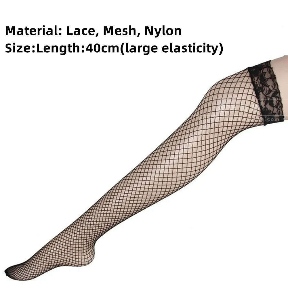 KIMLUD, Stretch Stocking Velvet Calze Over Knee Socks Solid Color Temptation Stockings High Students 1 Pair Warm Thigh Long Socks, 1 pair fishnet socks / 54CM, KIMLUD APPAREL - Womens Clothes