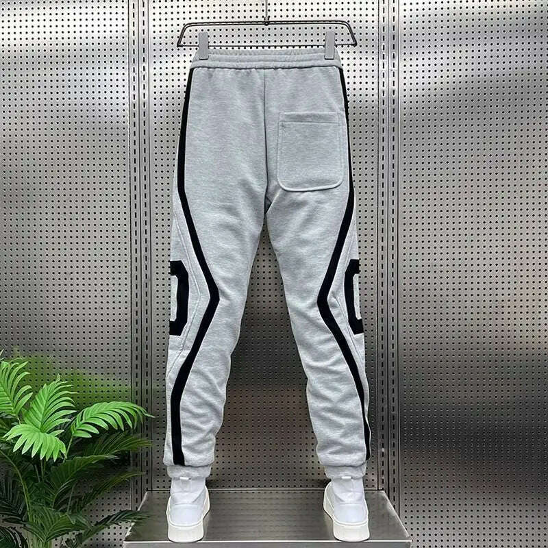 KIMLUD, Striped Lettering Fashion Sweatpants Casual Jogger Pants Men's Harem Trousers High Quality Designer Brand Clothing, KIMLUD Womens Clothes