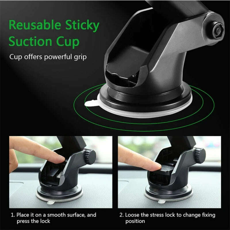 Sucker Car Phone Holder Mount Stand GPS Telefon Mobile Cell Support For iPhone 13 12 11 Pro Max X 7 8 Xiaomi Huawei Samsung - KIMLUD