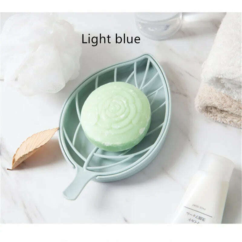 KIMLUD, Suction Cup Soap Dish Box For Bathroom Shower Soap Holder with Drain Portable Leaf Shape Toilet Laundry Soap Rack Tray For Basin, J / China, KIMLUD APPAREL - Womens Clothes