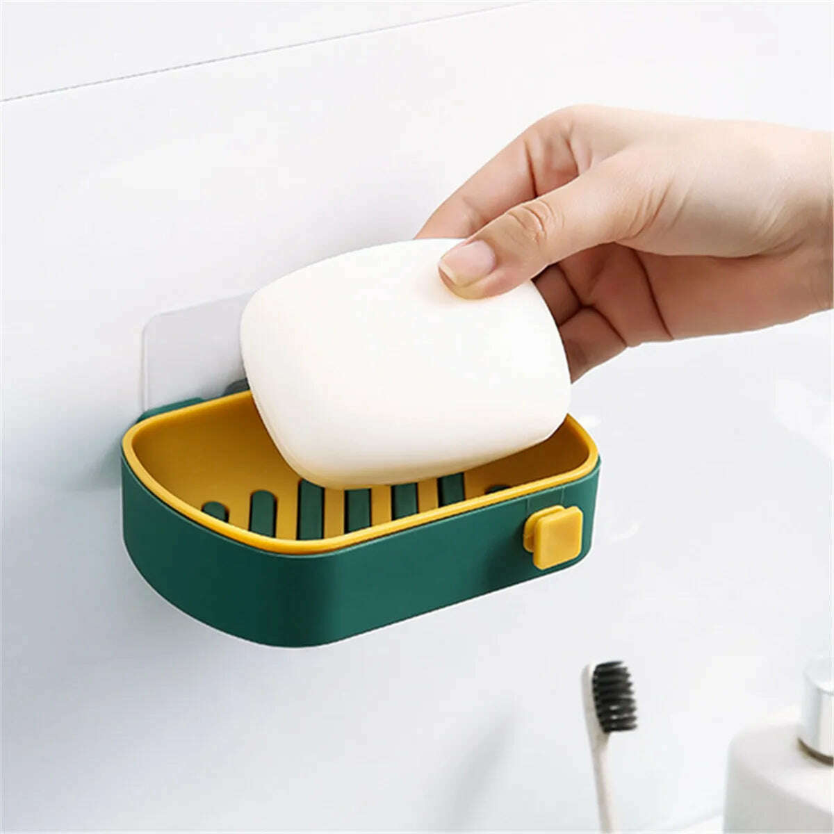 KIMLUD, Suction Cup Soap Dish Box For Bathroom Shower Soap Holder with Drain Portable Leaf Shape Toilet Laundry Soap Rack Tray For Basin, HS / China, KIMLUD APPAREL - Womens Clothes