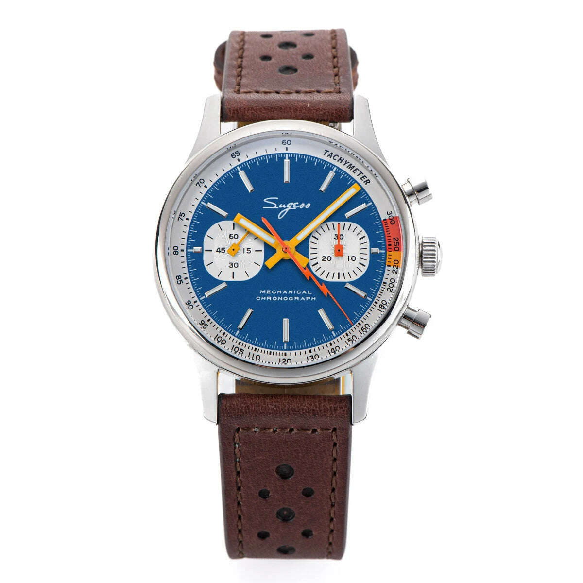 Sugess 1963 Pilot Watch Mens Chronograph Mechanical Wristwatches Original ST1901 Swanneck Movement Sapphire Crystal Racing 2022 - KIMLUD