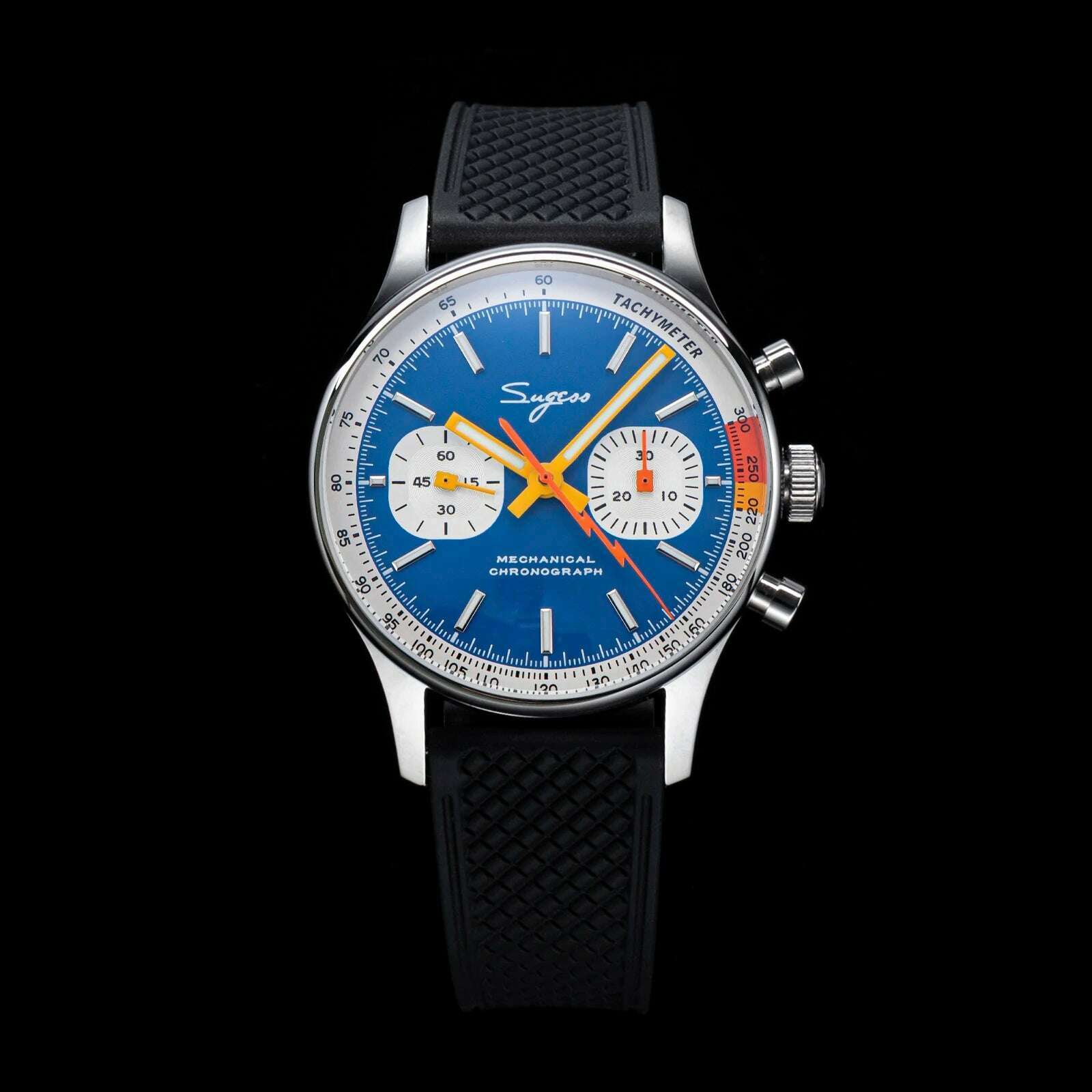 Sugess 1963 Pilot Watch Mens Chronograph Mechanical Wristwatches Original ST1901 Swanneck Movement Sapphire Crystal Racing 2022 - KIMLUD