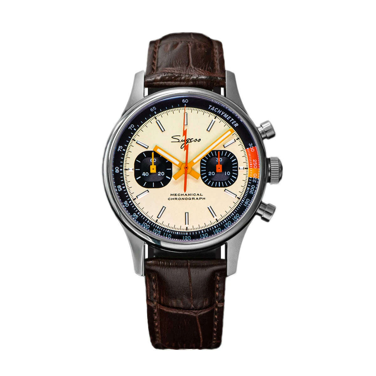 Sugess 1963 Pilot Watch Mens Chronograph Mechanical Wristwatches Original ST1901 Swanneck Movement Sapphire Crystal Racing 2022 - KIMLUD