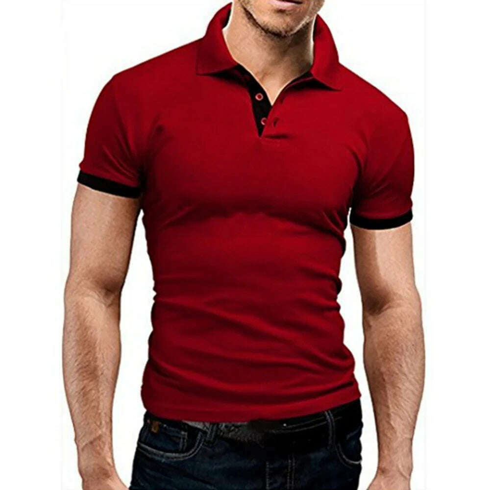 KIMLUD, Summer New Men's Collar Hollow Short-sleeved Polo Shirt Breathable Business Fashion T-Shirt Male Brand Clothes, KIMLUD Womens Clothes