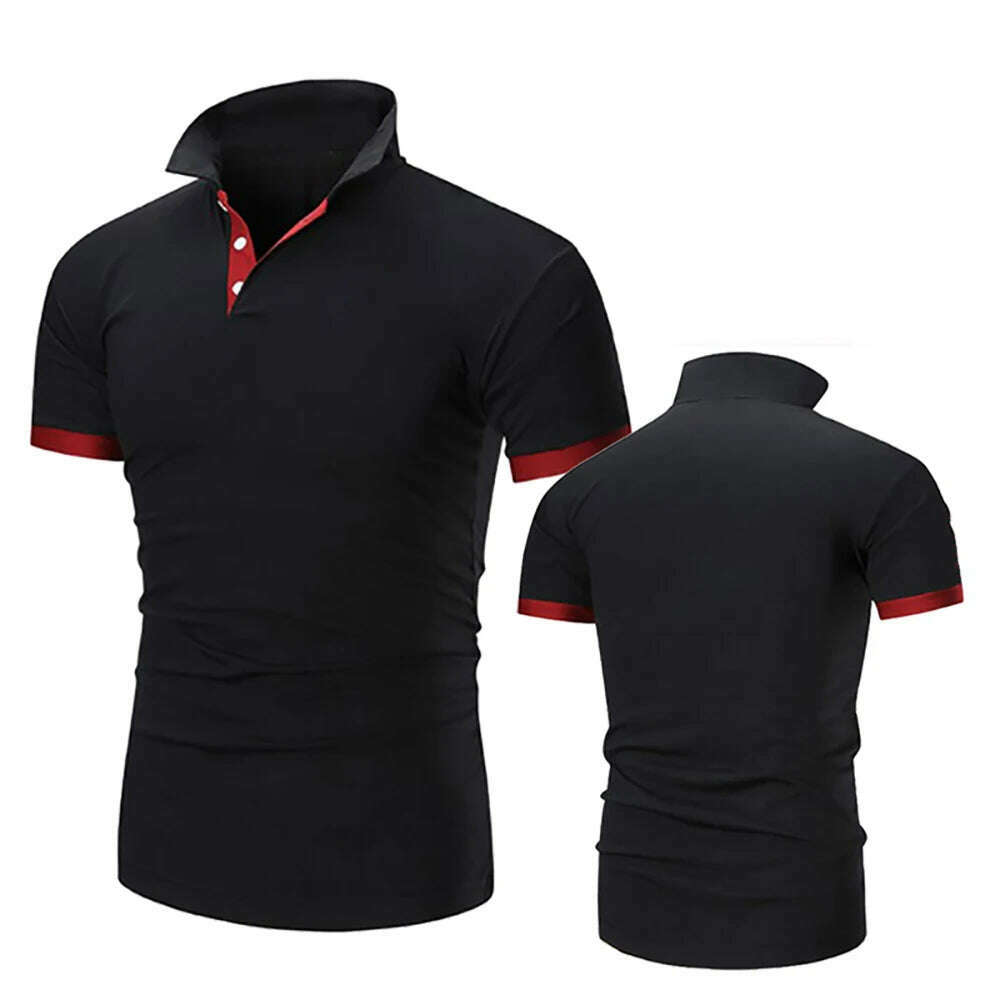 KIMLUD, Summer New Men's Collar Hollow Short-sleeved Polo Shirt Breathable Business Fashion T-Shirt Male Brand Clothes, KIMLUD Womens Clothes