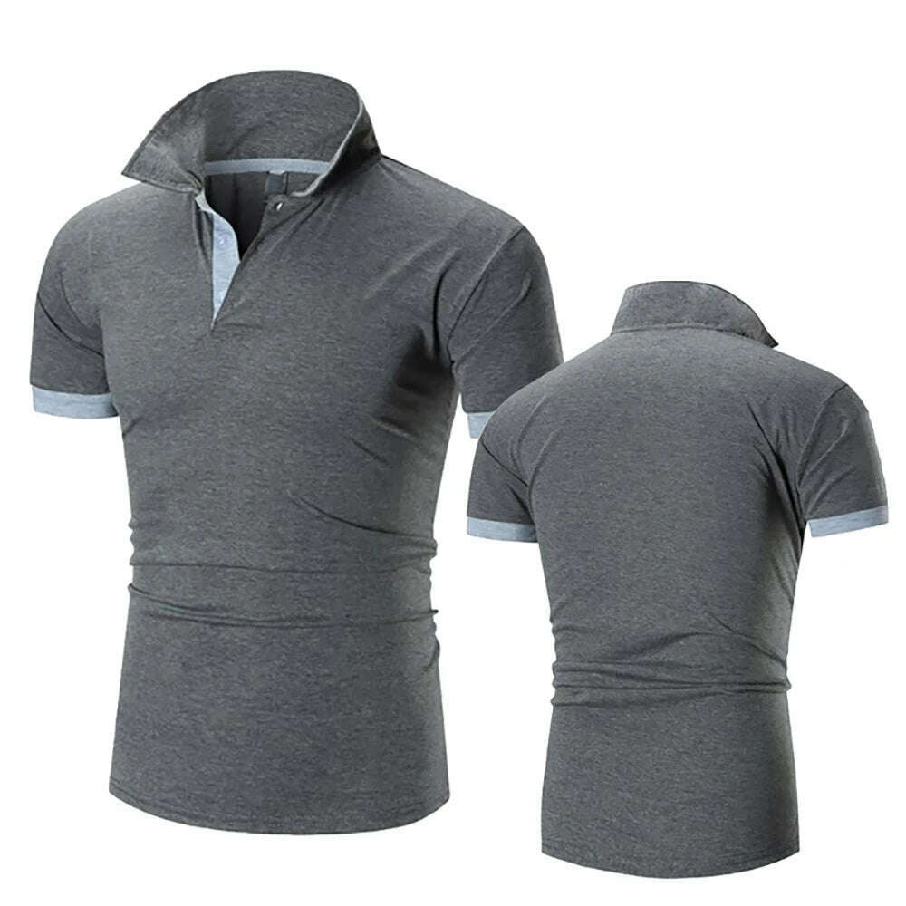 Summer New Men's Collar Hollow Short-sleeved Polo Shirt Breathable Business Fashion T-Shirt Male Brand Clothes - KIMLUD