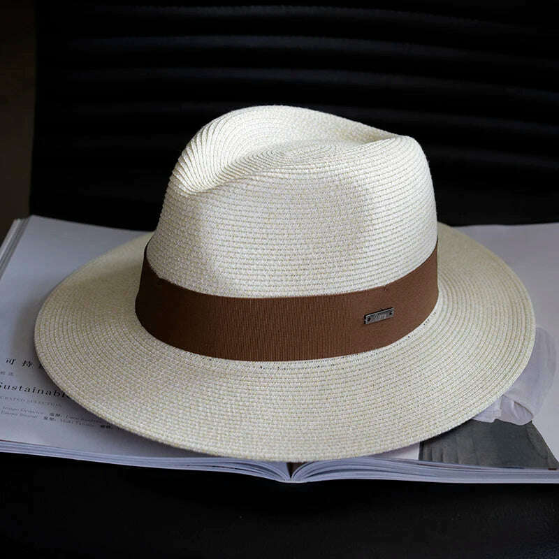 Summer Women Straw Hats Sun Visor Cap Leisure Elegant Panama Hat For Men Gentleman Formal Hat Manattend Party Quality Hat Gifts - KIMLUD