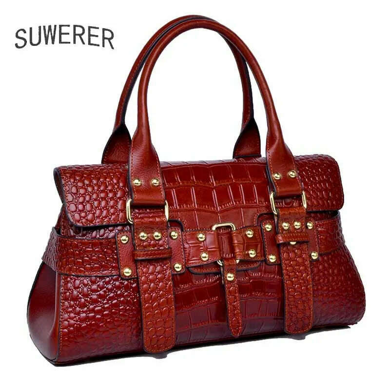 KIMLUD, SUWERER luxury bag Genuine Leather women's bag 2022 trend famous brand luxury designer handbag real leather Female bag, KIMLUD Womens Clothes