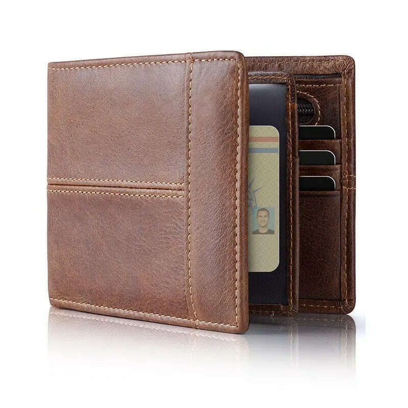 KIMLUD, Swallowmall RFID Genuine Leather Bifold Wallets For Men, ID Window 16 Card Holders Gift Box, KIMLUD Womens Clothes