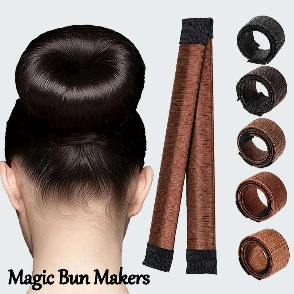 KIMLUD, Sweet Magic Hair Bun Maker Simple Lazy Curly Hair Stick DIY Twist Ballet Donut Headband For Women Girls Easy Hair Styling Tool, KIMLUD Womens Clothes