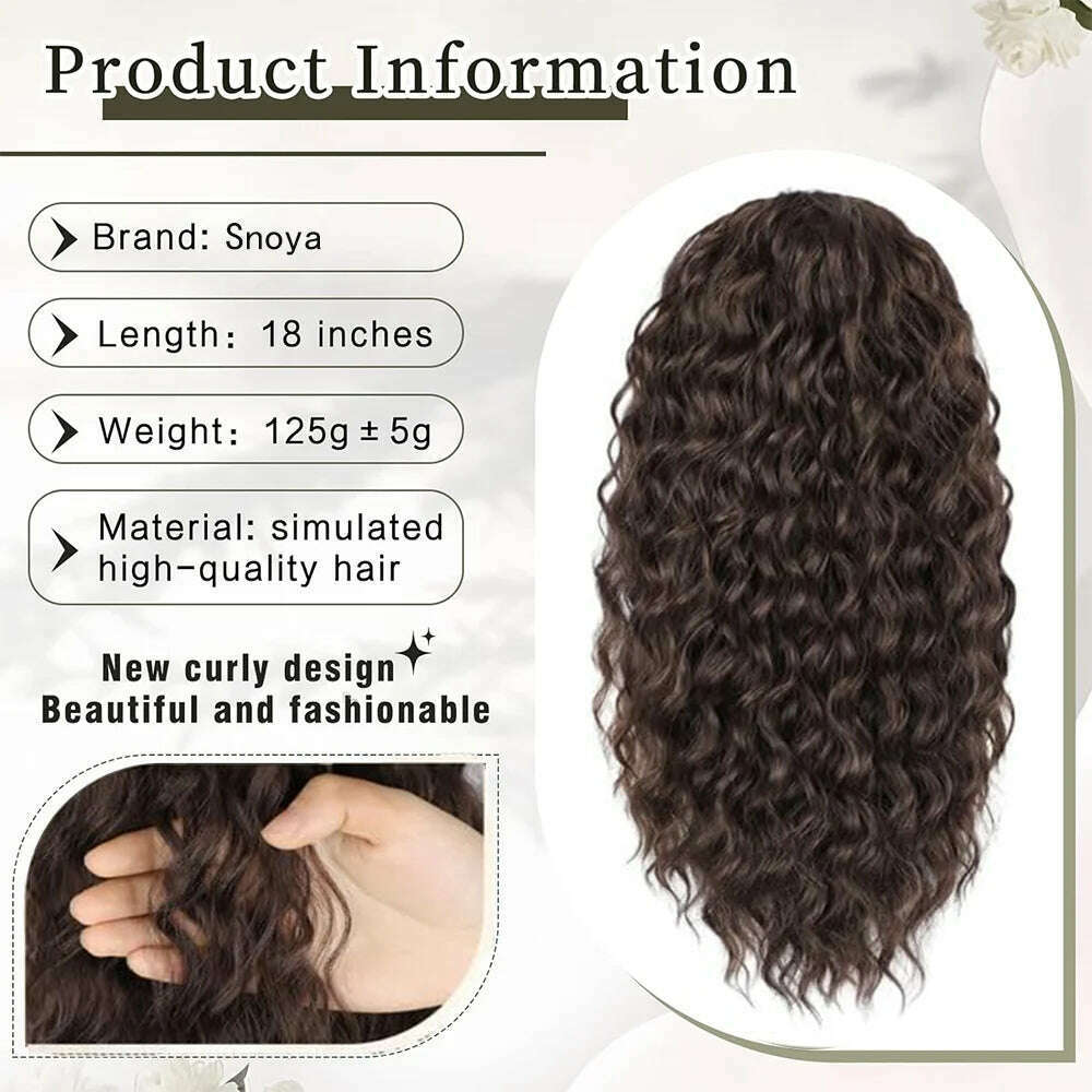 Synthetic Drawstring Ponytail extension for Women 18 Inch Long Afro Curly Fluffy Ponytail for Daily Use - KIMLUD