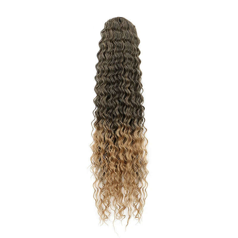 KIMLUD, Synthetic Long 22Inch Kinky Curly Ponytail Extensions Clip in Drawstring Ponytail Wig Afro Pony Tail Women Hairpiece, 1B27, KIMLUD APPAREL - Womens Clothes