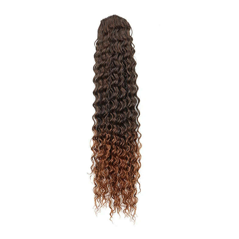 Synthetic Long 22Inch Kinky Curly Ponytail Extensions Clip in Drawstring Ponytail Wig Afro Pony Tail Women Hairpiece - KIMLUD