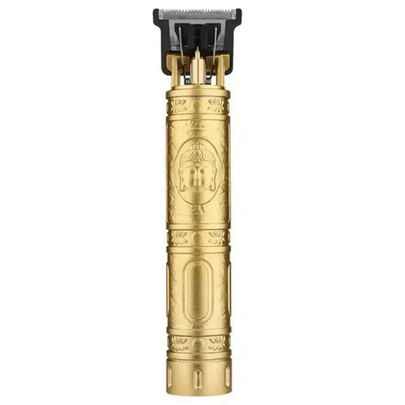 KIMLUD, T9 Hair Clipper Beard Shaving Body Hair Trimmer Clippers Electric Hair Cutting Machine Professional Barber Men Trimmer Shaver, Gold Buddha-no, KIMLUD APPAREL - Womens Clothes