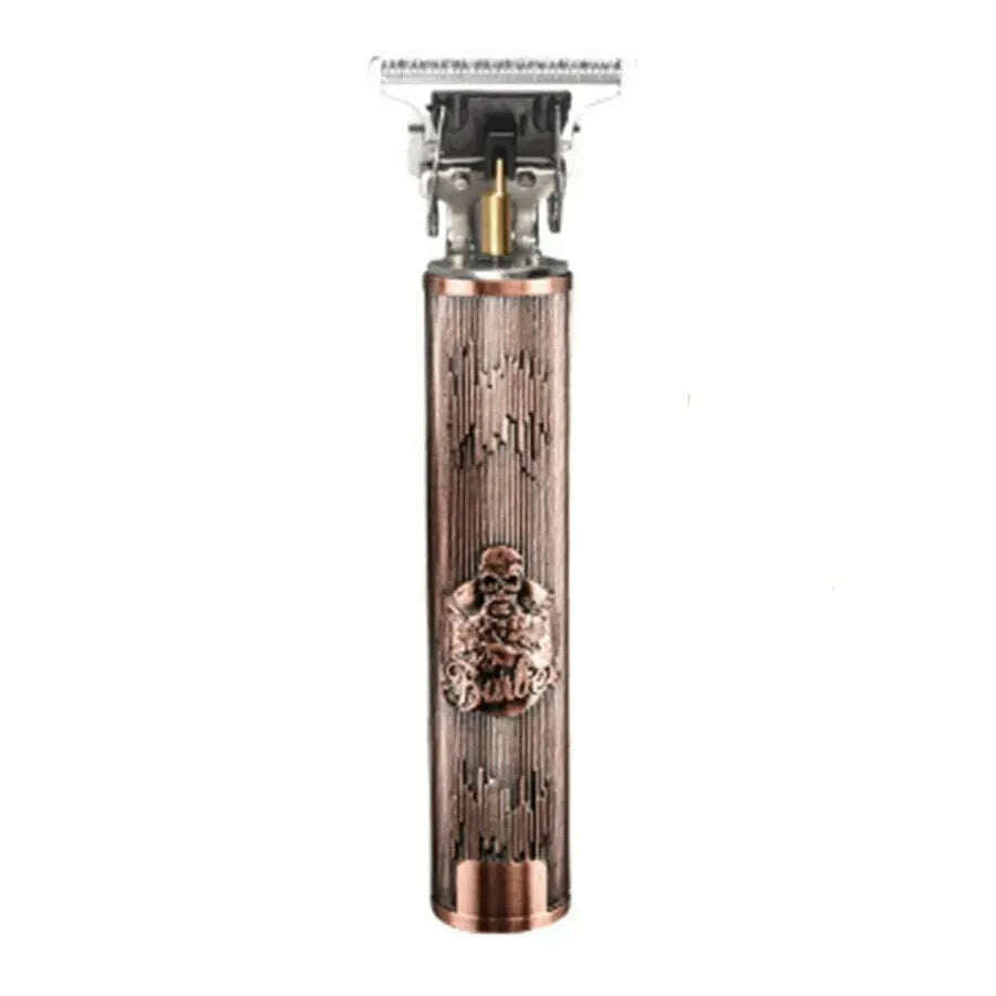 KIMLUD, T9 Hair Clipper Shaving Trimming Vibration Style for Men, Rechargeable Oil Head for Cutting and Home Use, Rose Gold Skull Man, KIMLUD APPAREL - Womens Clothes