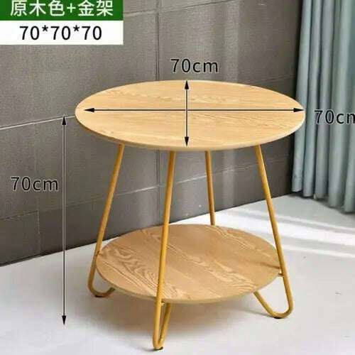 KIMLUD, Tea table modern minimalist wind small apartment living room home small table bedroom online celebrity advanced, Wood 70 70 70CM, KIMLUD APPAREL - Womens Clothes