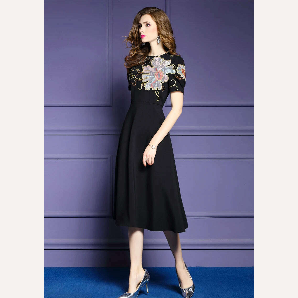 TESSCARA Women Autumn Luxury Embroidery Dress Female Elegant Long Maxi Cocktail Party Vestidos Retro Floral Robe Femme - KIMLUD