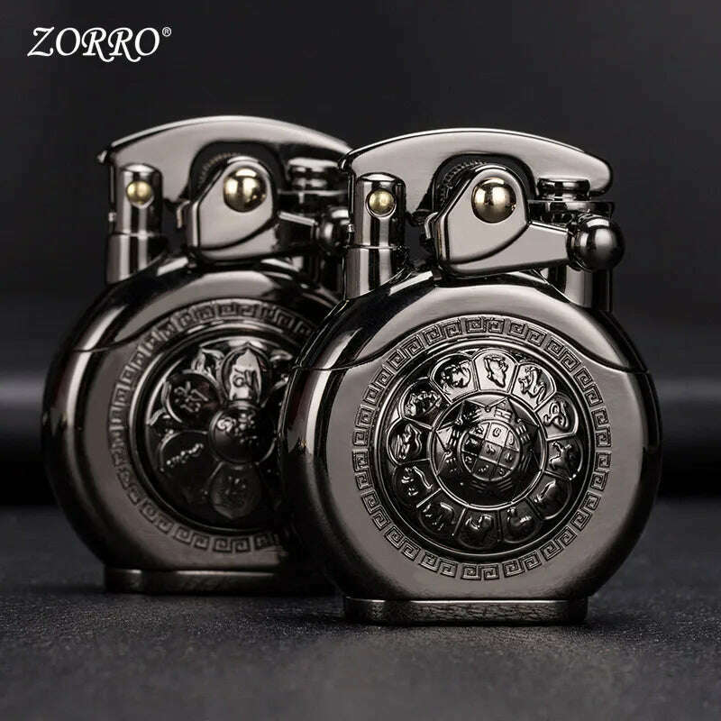 The New Zorro ARMOR Kerosene Lighter. The Turntable Rocker Arm Automatically Ignites. Gasoline Lighter - KIMLUD